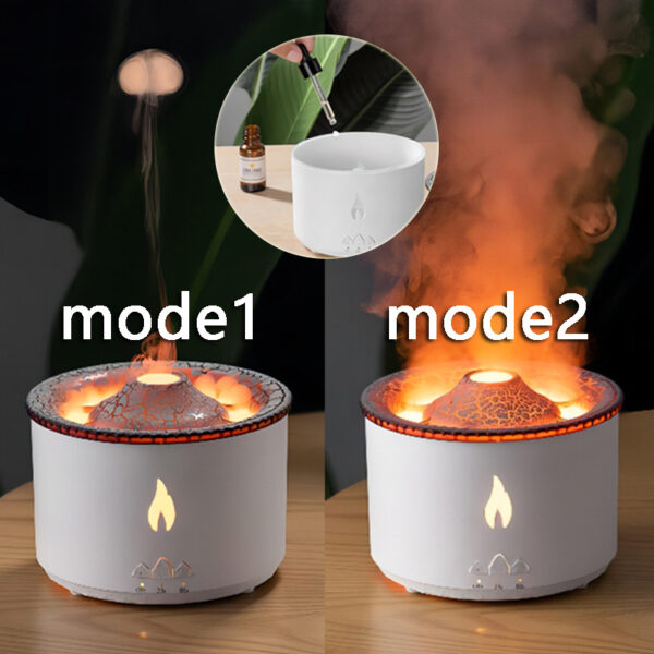 New Creative Ultrasonic Essential Oil Humidifier Volcano Aromatherapy Machine Spray Jellyfish Air Flame Humidifier Diffuser - Image 10