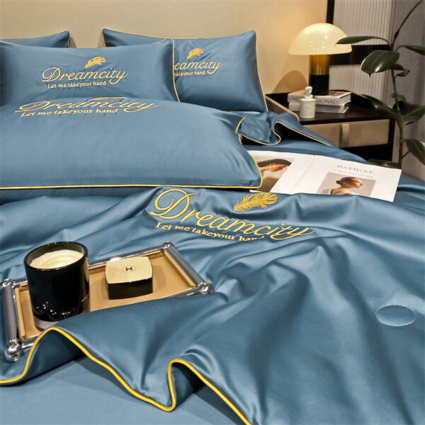 Modern Simple Washed Silk Airable Cover Ice Silk Printing And Dyeing Embroidery - Image 4