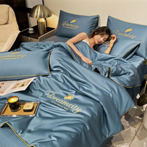Modern Simple Washed Silk Airable Cover Ice Silk Printing And Dyeing Embroidery