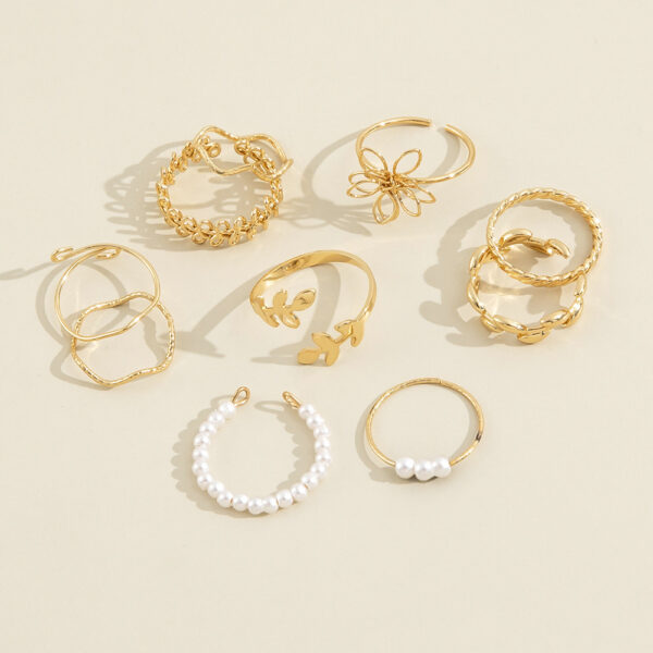 Openwork Flower Set Ring Simple Glossy - Image 5