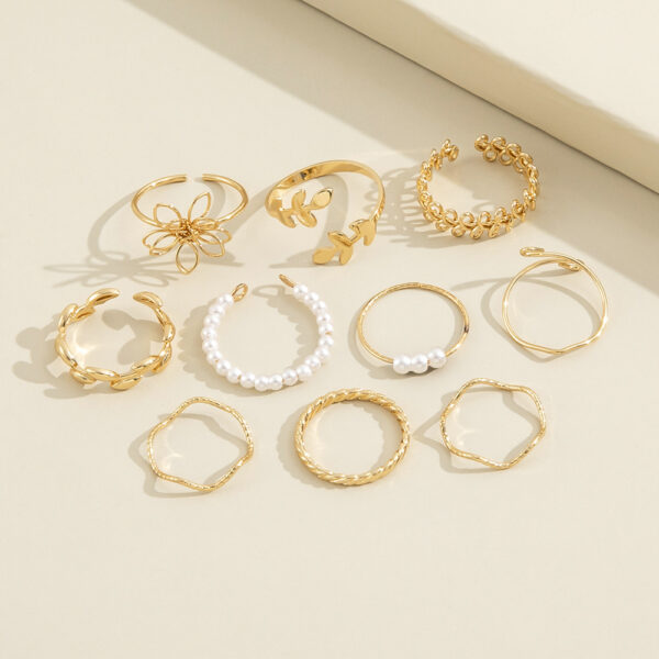 Openwork Flower Set Ring Simple Glossy - Image 3