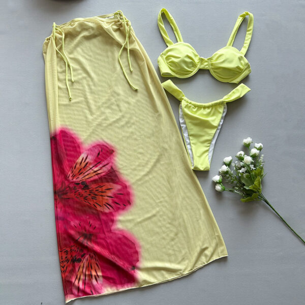 Three-piece Bikini Printed Split Women's Swimsuit Suit - Image 2