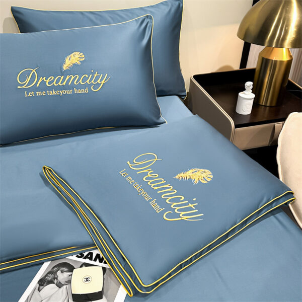 Modern Simple Washed Silk Airable Cover Ice Silk Printing And Dyeing Embroidery - Image 2