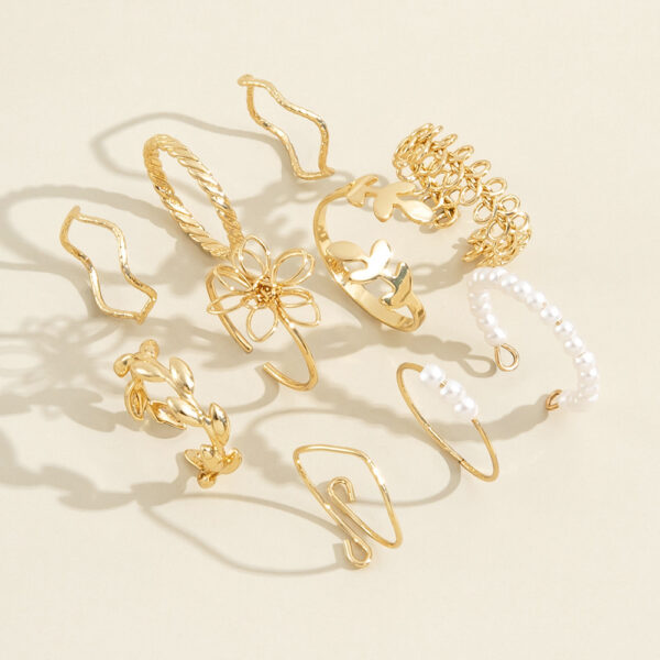 Openwork Flower Set Ring Simple Glossy - Image 4